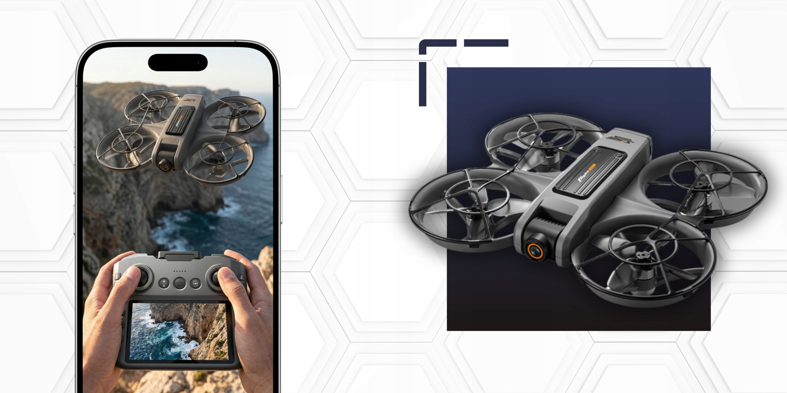DRONE WITH HD CAMERA COVER 3 BATTERIES LCD SCREEN BRUSHLESS TOY Packaging status original