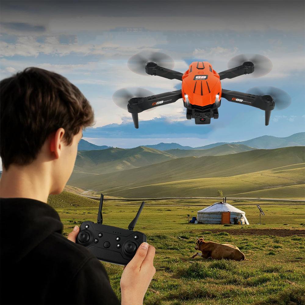 DRONE WITH TWO CAMERAS AND OPTICAL POSITIONING FOR CREATIVE PHOTOS Packaging status original