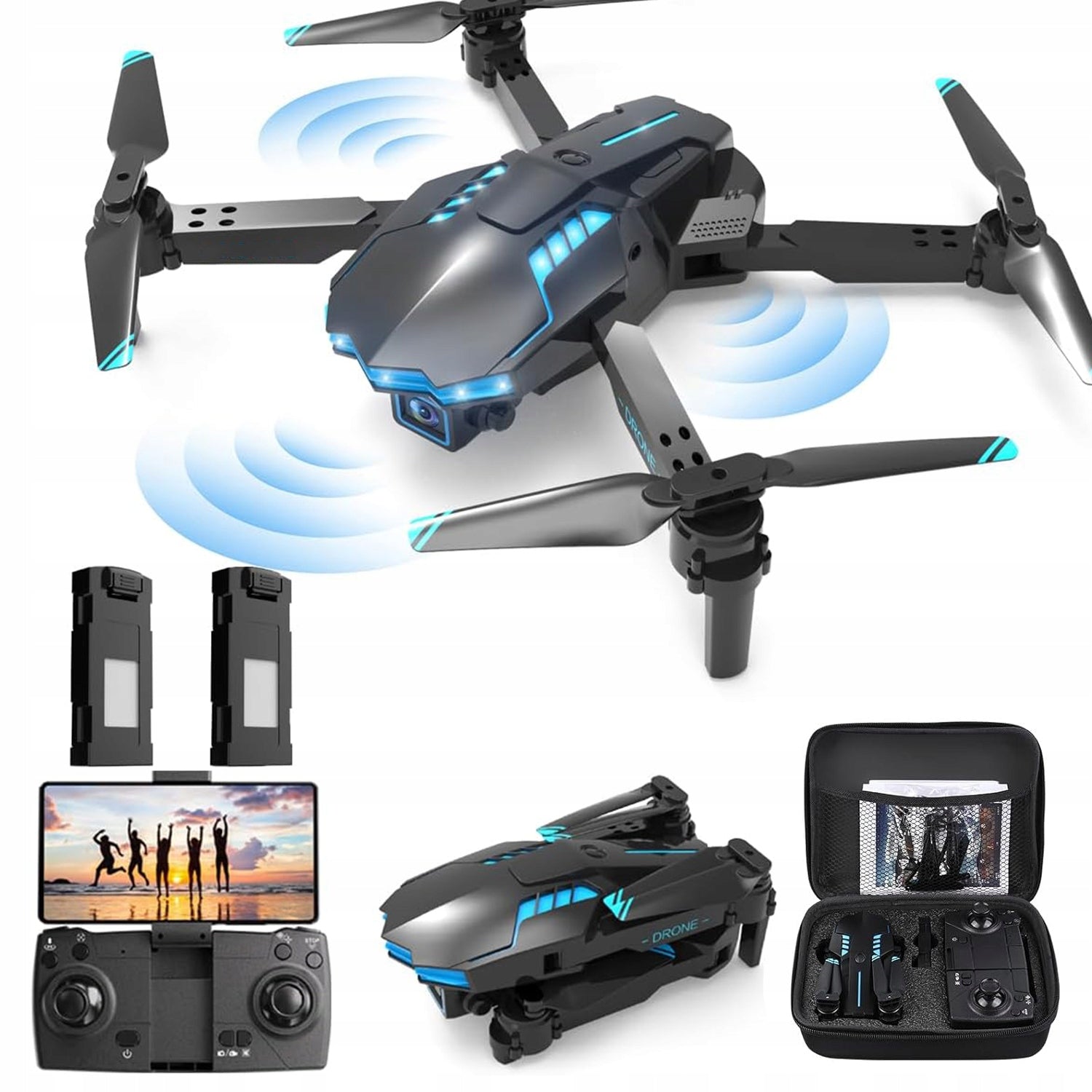DRONE WITH WIFI TRANSMISSION 1080P TAKEOFF AND LANDING WITH ONE BUTTON 150M
