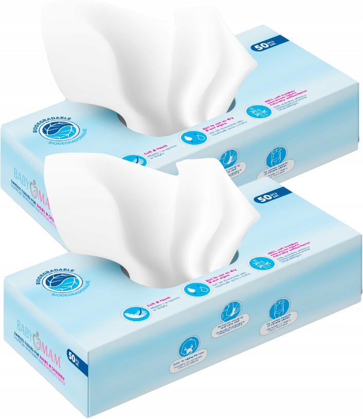 DRY BAMBOO WIPES FOR BABIES AND CHILDREN 100 pcs BABYMAM