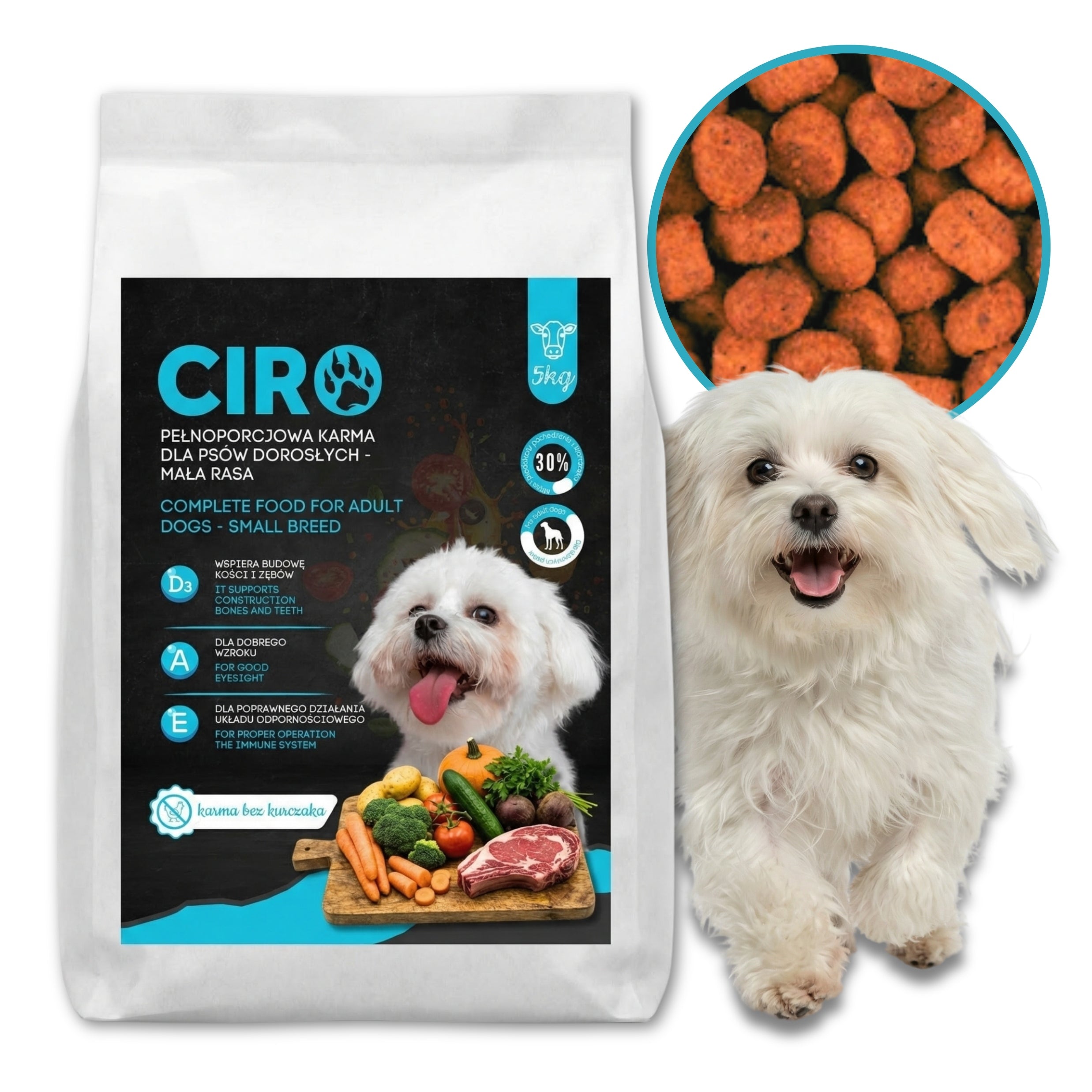 DRY DOG FOOD BEEF VEGETABLES BEEF SMALL BREEDS ADULT CIRO 5KG