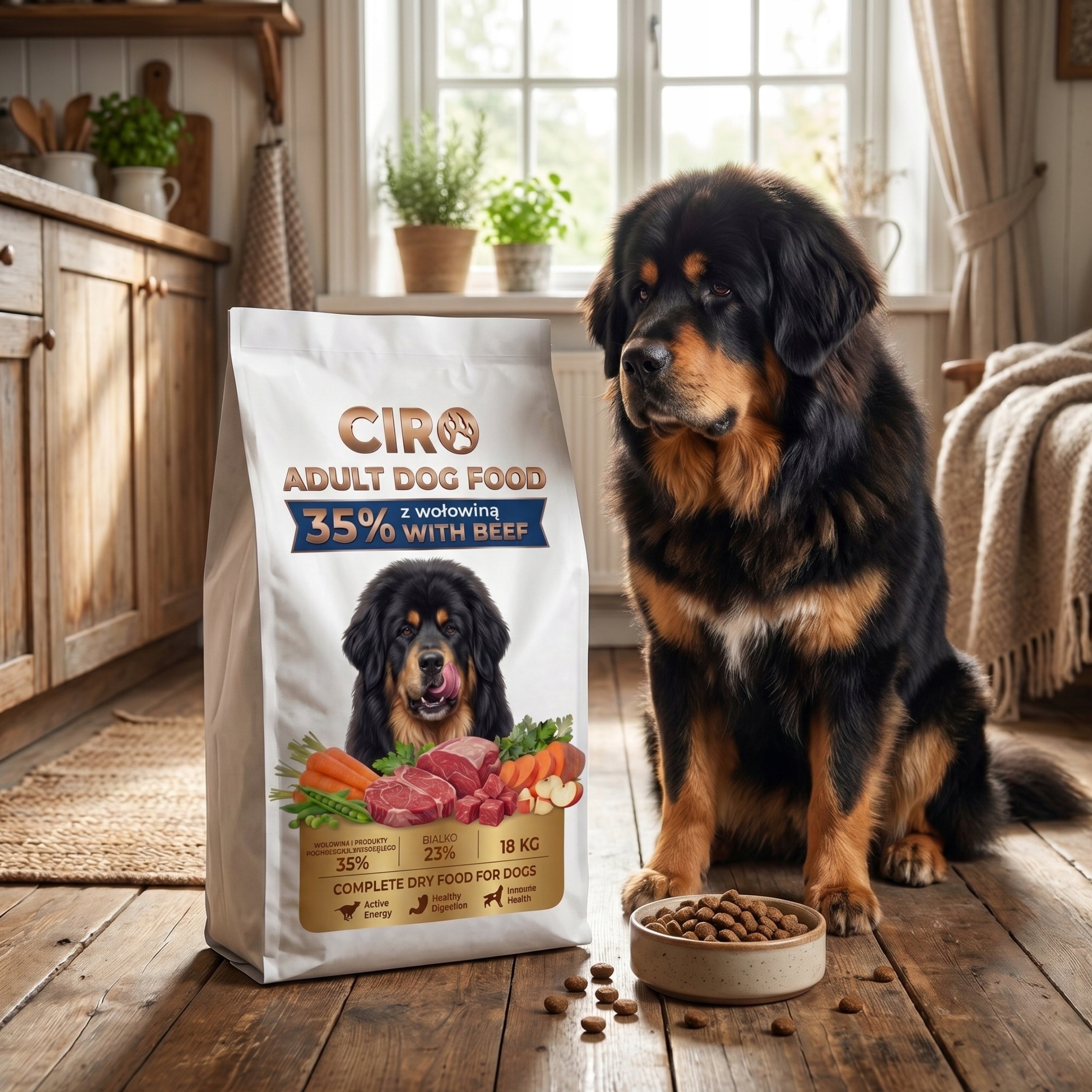 DRY DOG FOOD CIRO BEEF WITH VEGETABLES LARGE BREEDS OF DOGS ADULT 18KG Packaging status original