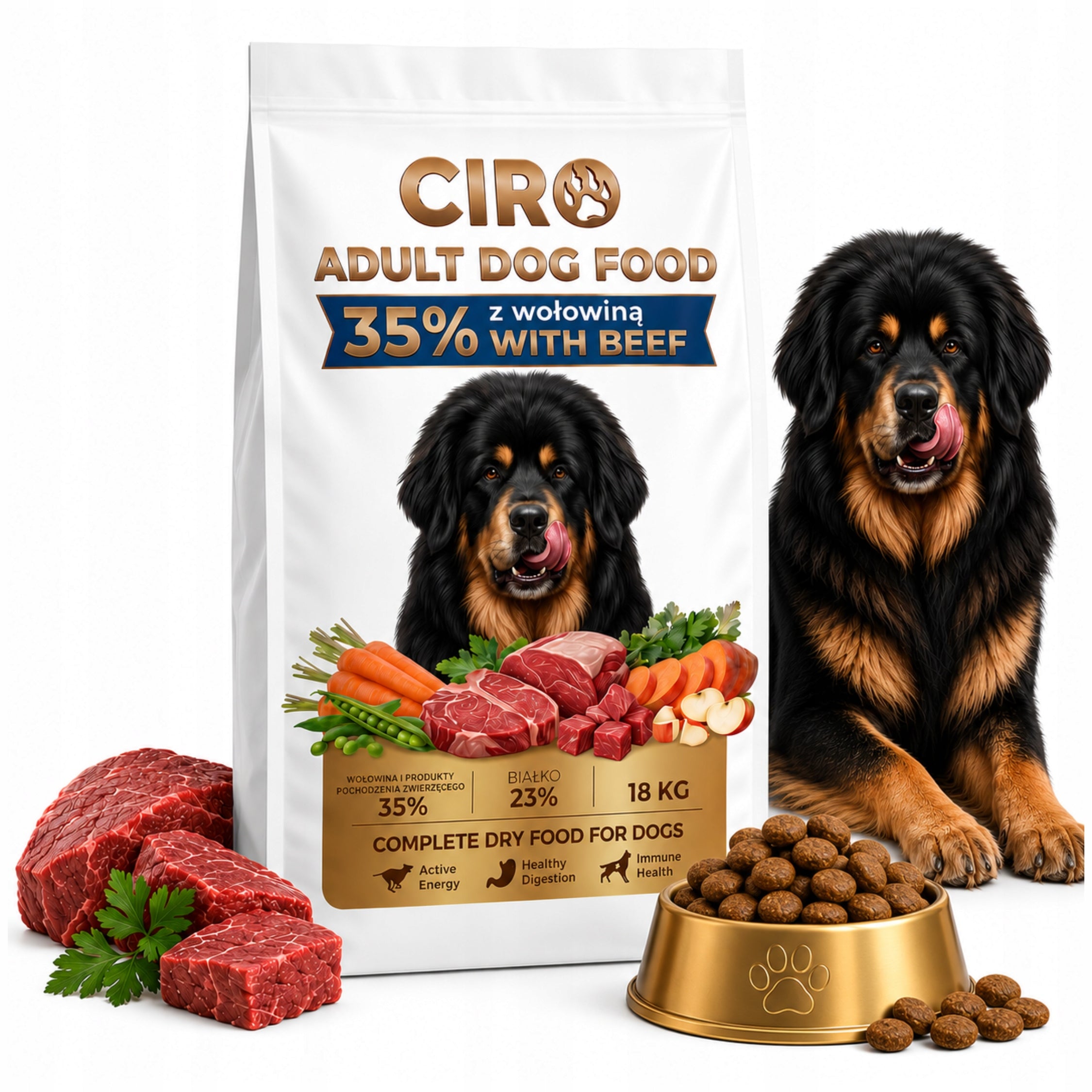DRY DOG FOOD CIRO BEEF WITH VEGETABLES LARGE BREEDS OF DOGS ADULT 18KG