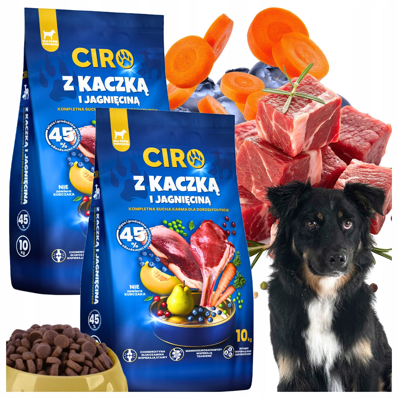 DRY DOG FOOD DUCK WITH LAMB AND VEGETABLES LARGE ADULT BREEDS 20KG