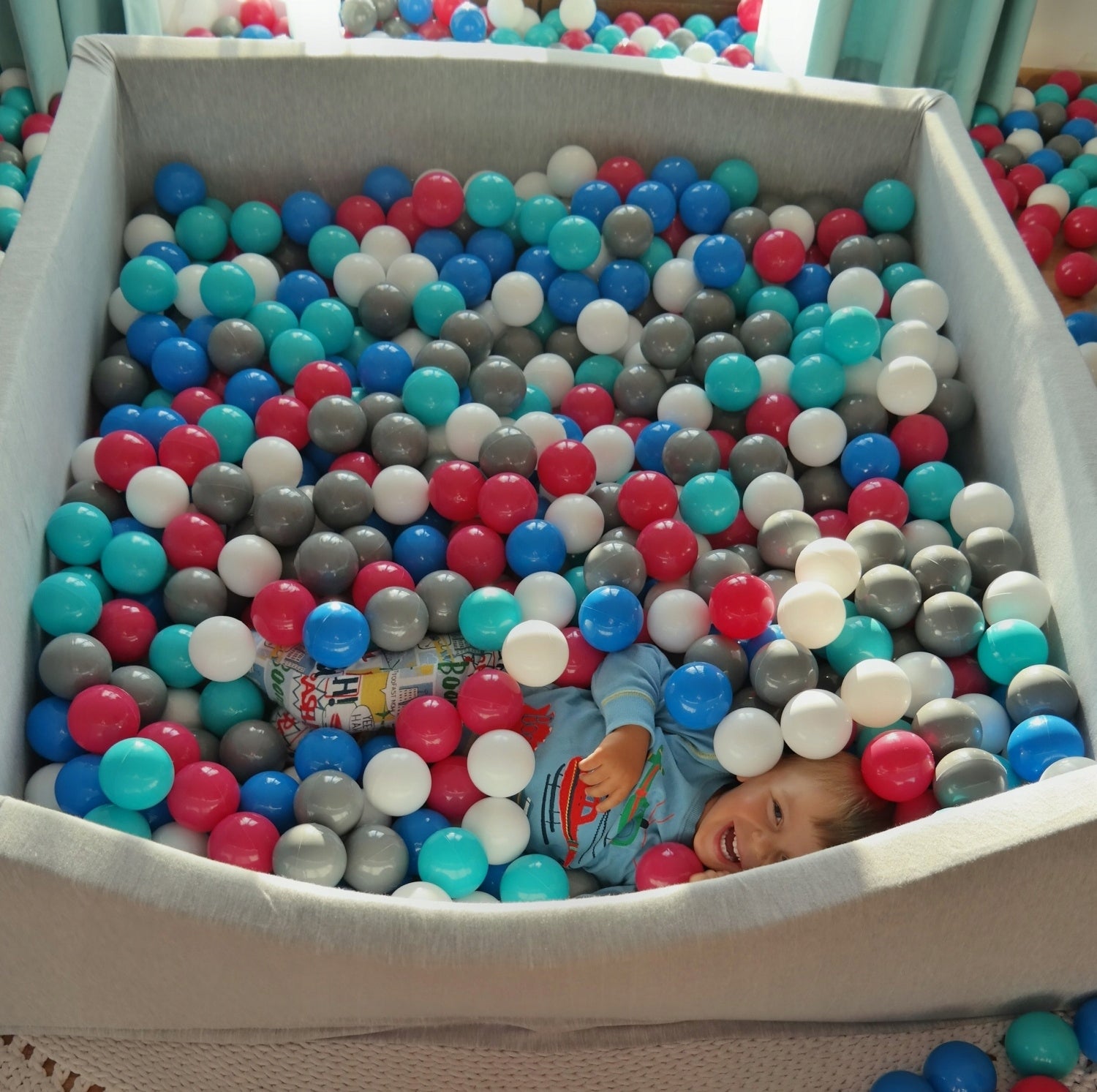 DRY POOL Square 120x120cm 900 Balls Grey/White Sky Rose Grey Turquoise Color gray