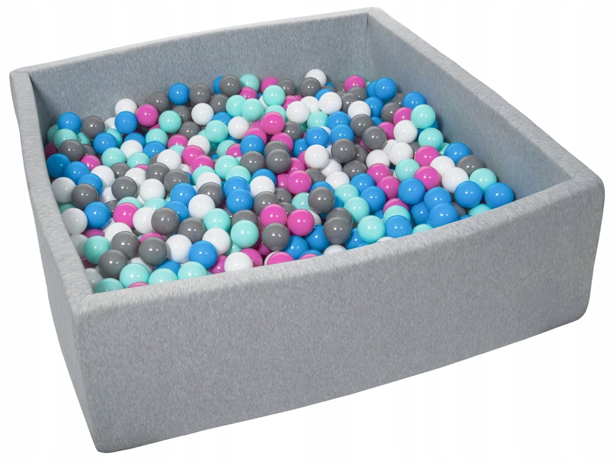 DRY POOL Square 120x120cm 900 Balls Grey/White Sky Rose Grey Turquoise