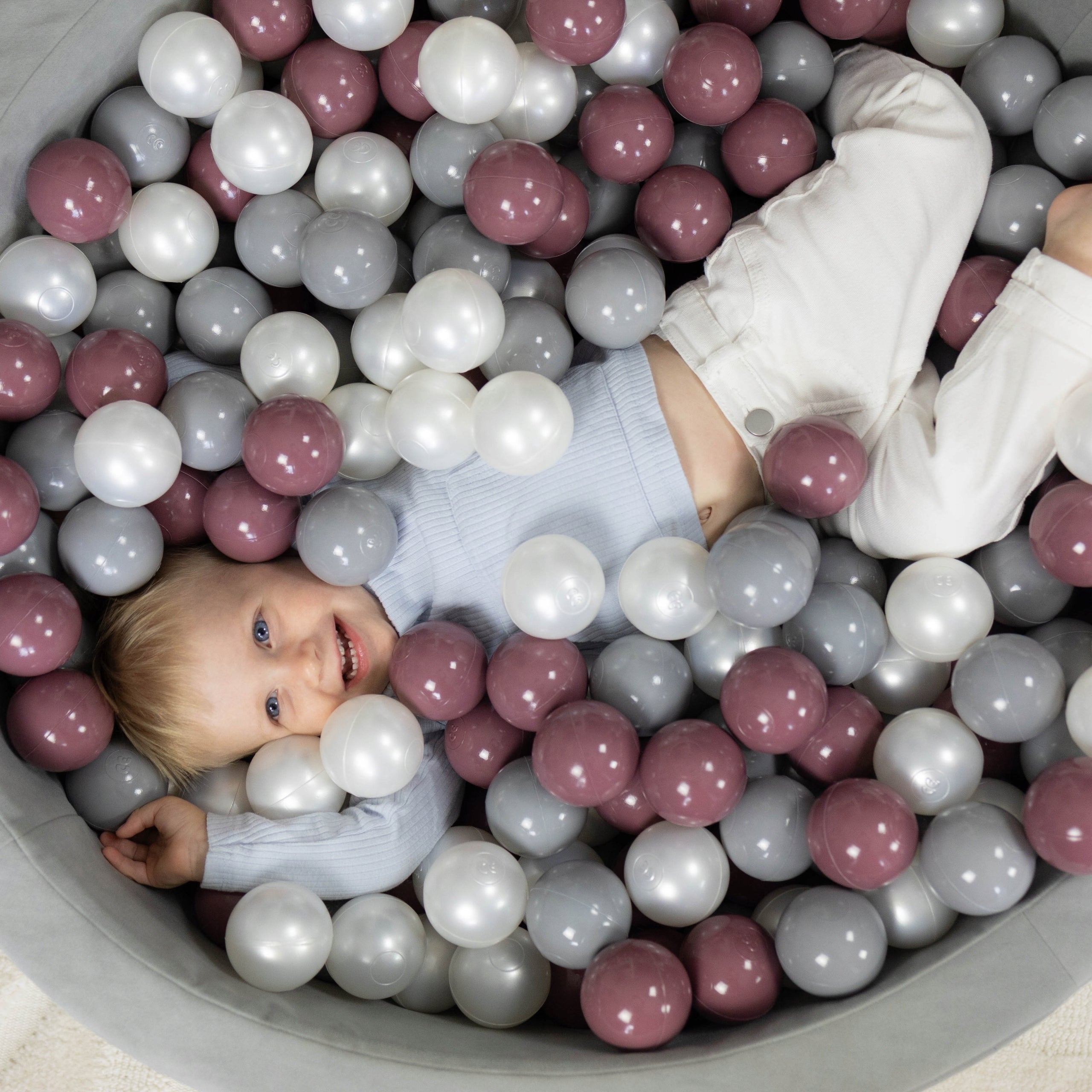 DRY POOL WITHOUT BALLS PLAYPEN FOR CHILDREN 6 COLORS VELVET LARGE GRAY Packaging status original