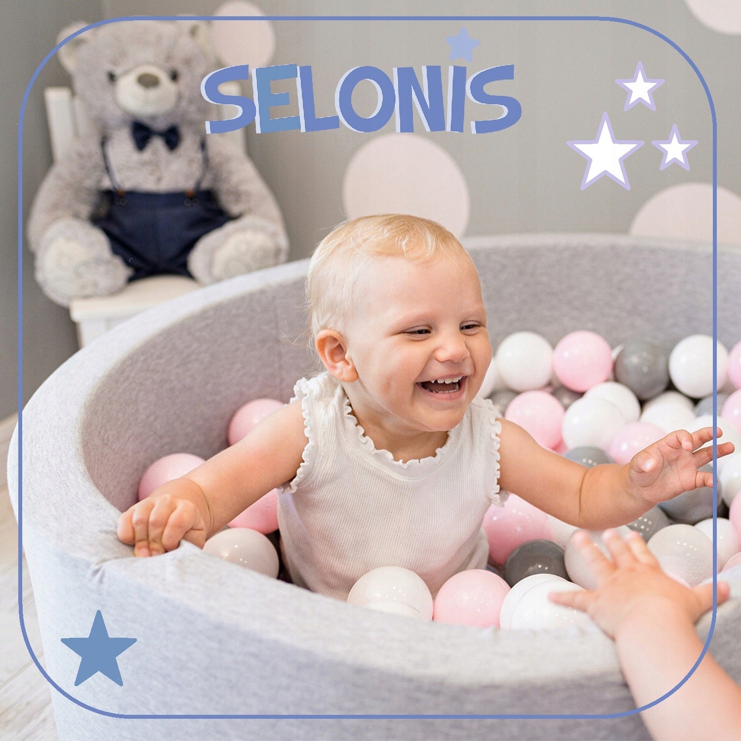 DRY POOL with balls 90x30cm 200 balls For Children's Room Polish BPA-free Manufacturer code SEL-OK30D-135