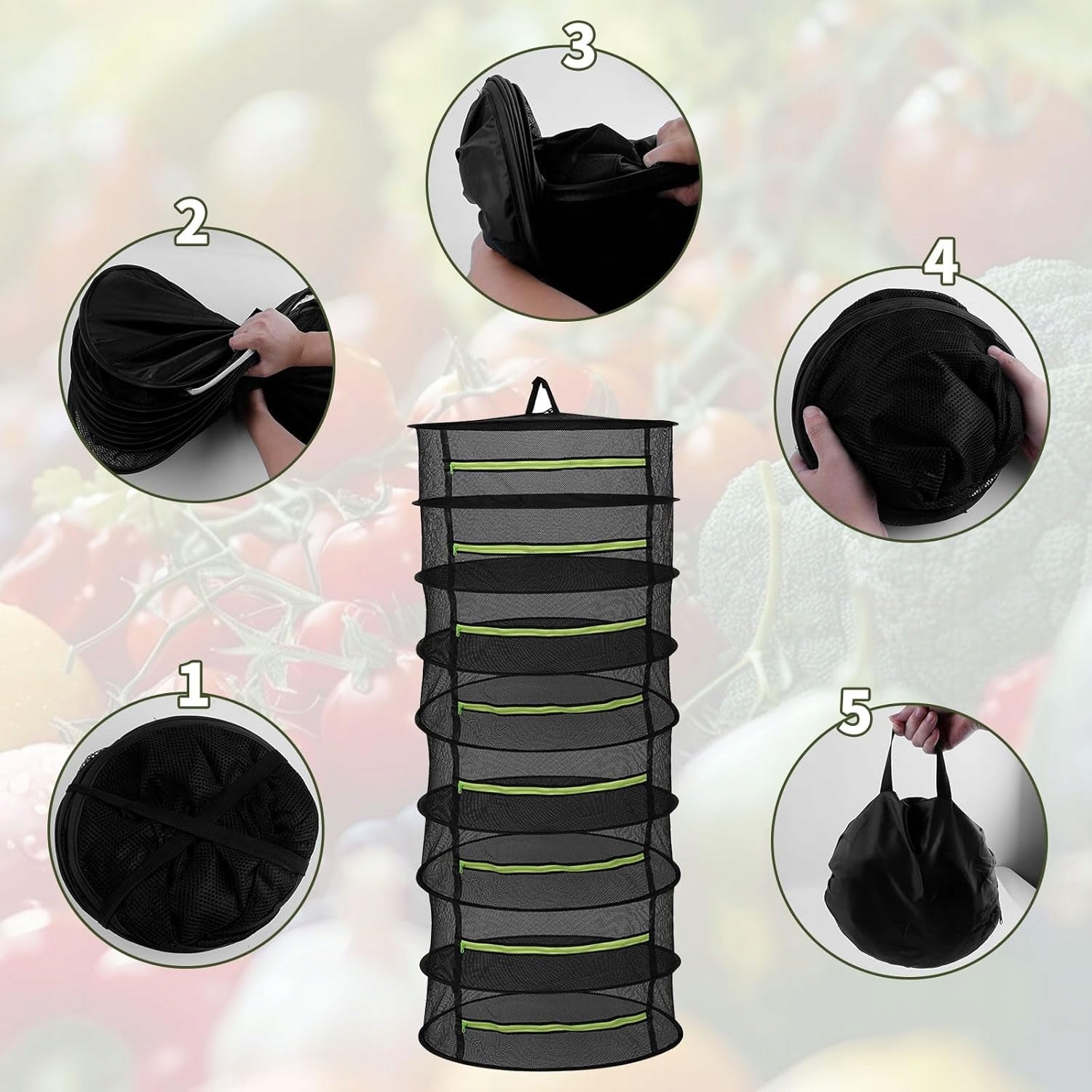 DRYER 6 LAYERS MESH HERBS PLANT HANGING FOLDING BREATHABLE EAN (GTIN) 5908107375876