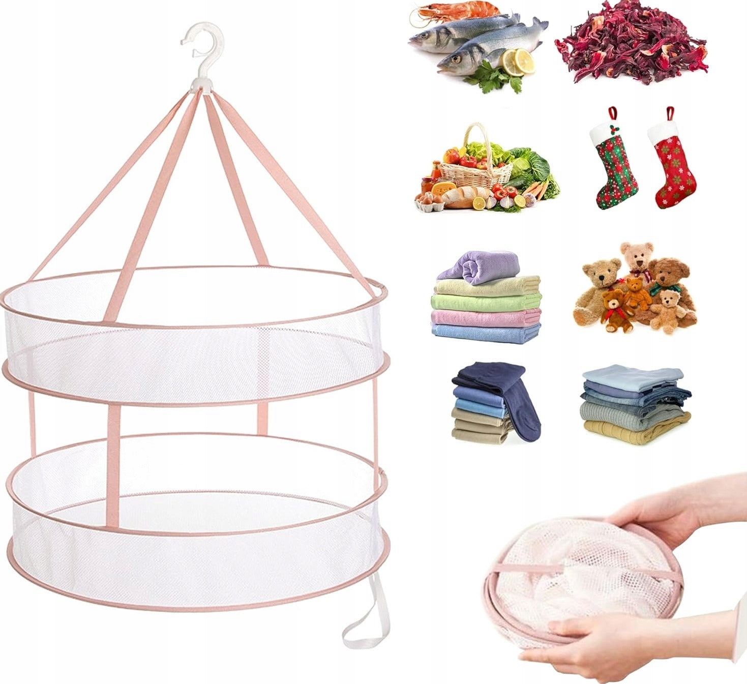DRYING 60X80CM FOLDING HANGING DOUBLE LAYER STRONG DURABLE UNIVERSAL