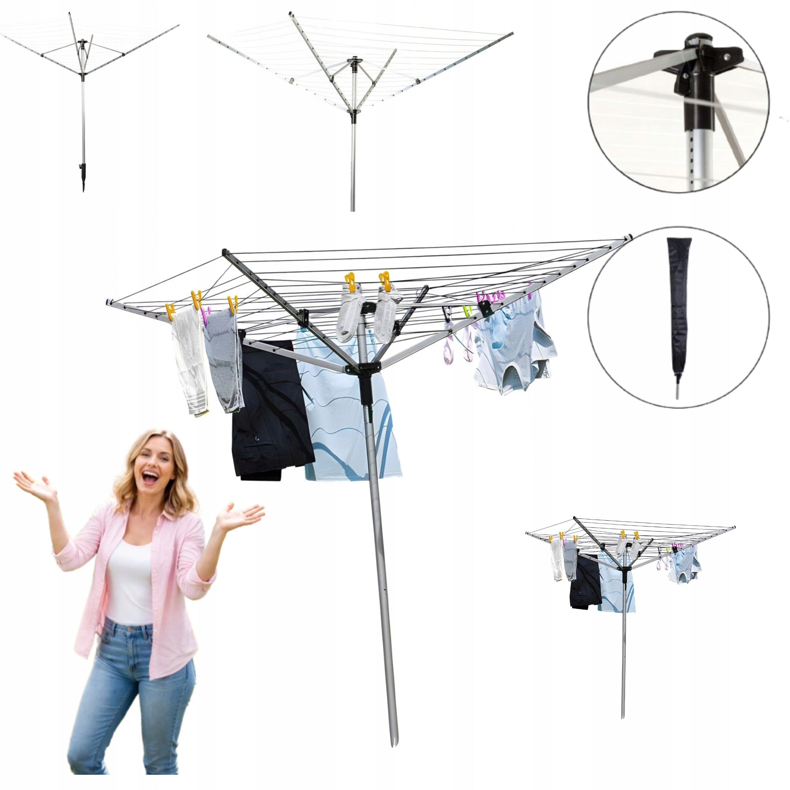 DRYING LAUNDRY DRYER COVER DRILL OUTER ANCHOR 60m XXL