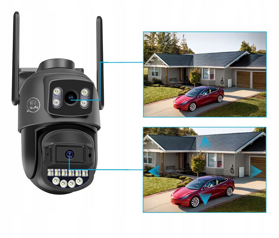 DUAL CAMERA 2X5MP ZOOM OUTDOOR ROTATING IP WIFI ALARM DETECTION FHD Manufacturer code PODWÓJNA KAMERA 2X5MP DETEKCJA WEWNĘTRZNA