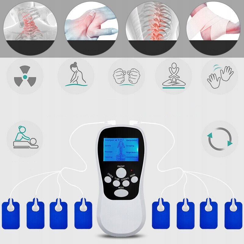DUAL CHANNEL ELECTRONIC PULSE MASSAGER 8 MODES 15 LEVELS LCD Packaging status original
