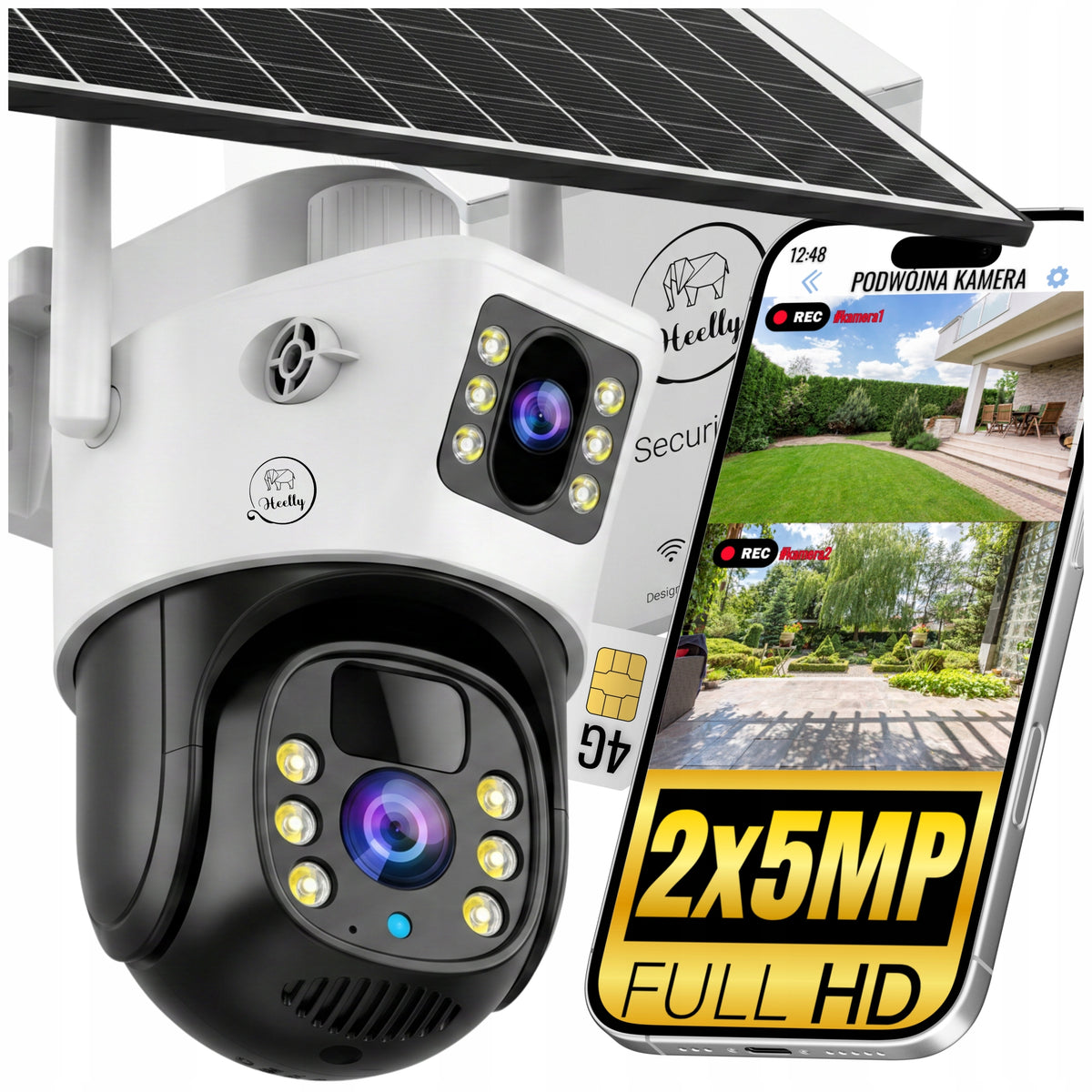 DUAL SOLAR CAMERA 2IN1 4G 2X5MP OUTDOOR ROTATING WIRELESS