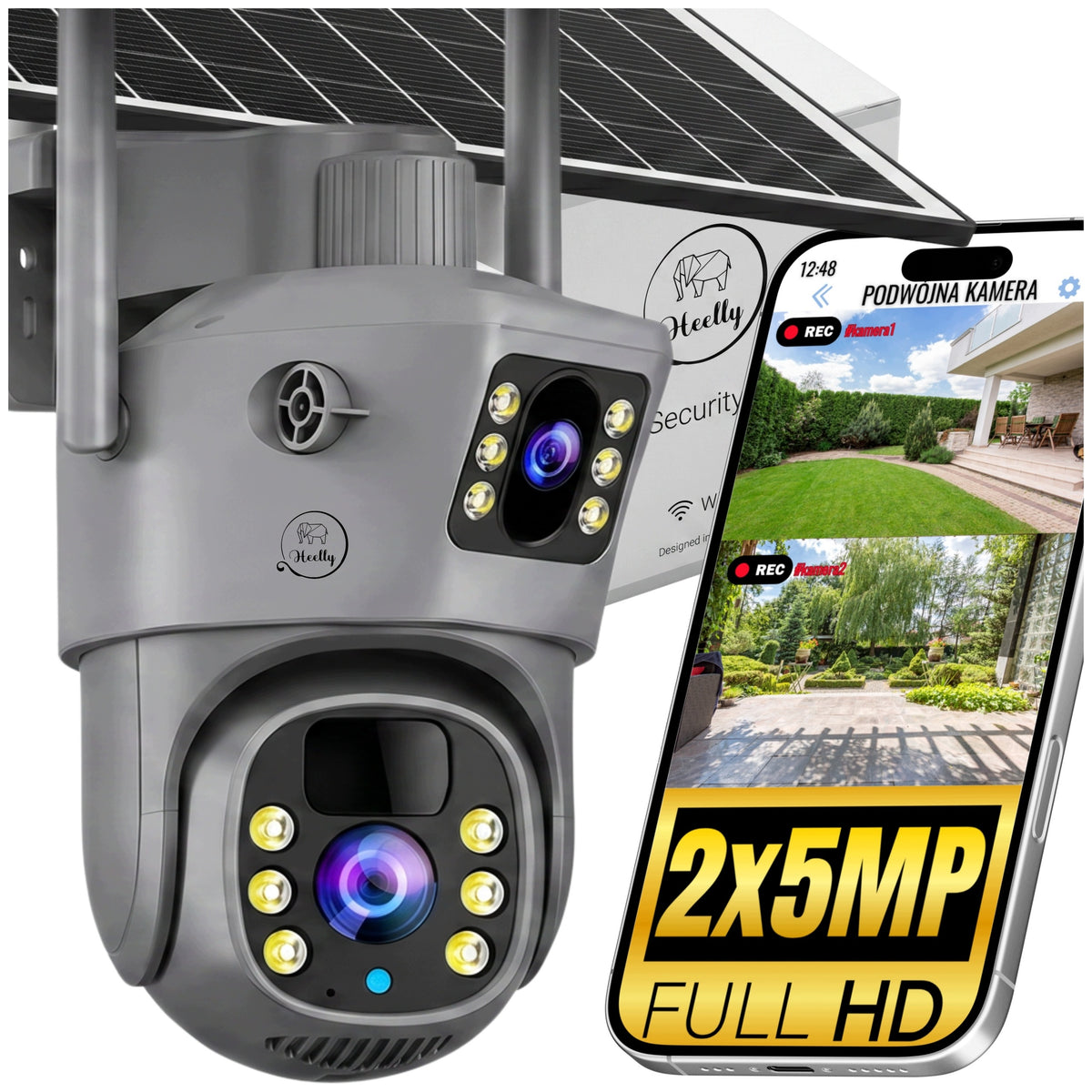 DUAL SOLAR CAMERA 2IN1 WIFI 2X5MP OUTDOOR ROTATING WIRELESS S+