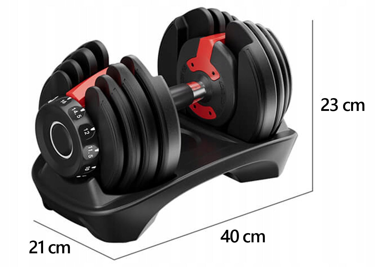DUMBBELL ADJUSTABLE CAST IRON DUMBBELL 2,5 - 24KG + STAND QUICK ADJUSTMENT Type adjustable