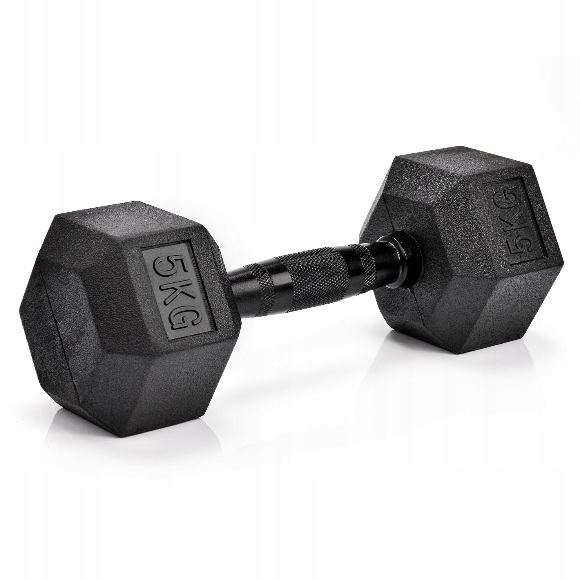 DUMBBELL HEXAGONAL HEX CAST IRON DUMBBELL 1x5 kg universal rubber Packaging status original