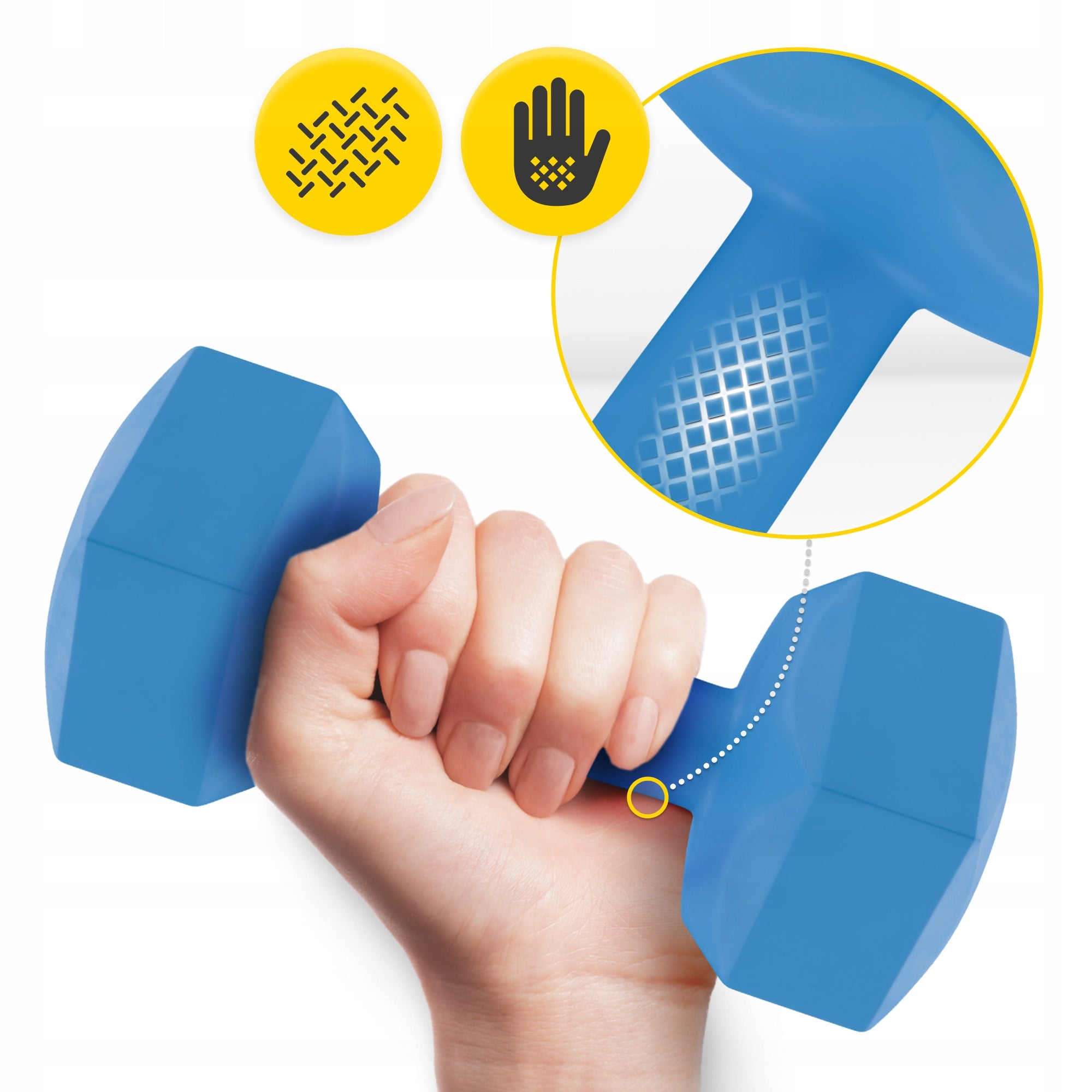 DUMBBELLS BITUMINOUS WEIGHTS FITNESS EXERCISE SET 2x2kg 4FIZJO Packaging status original