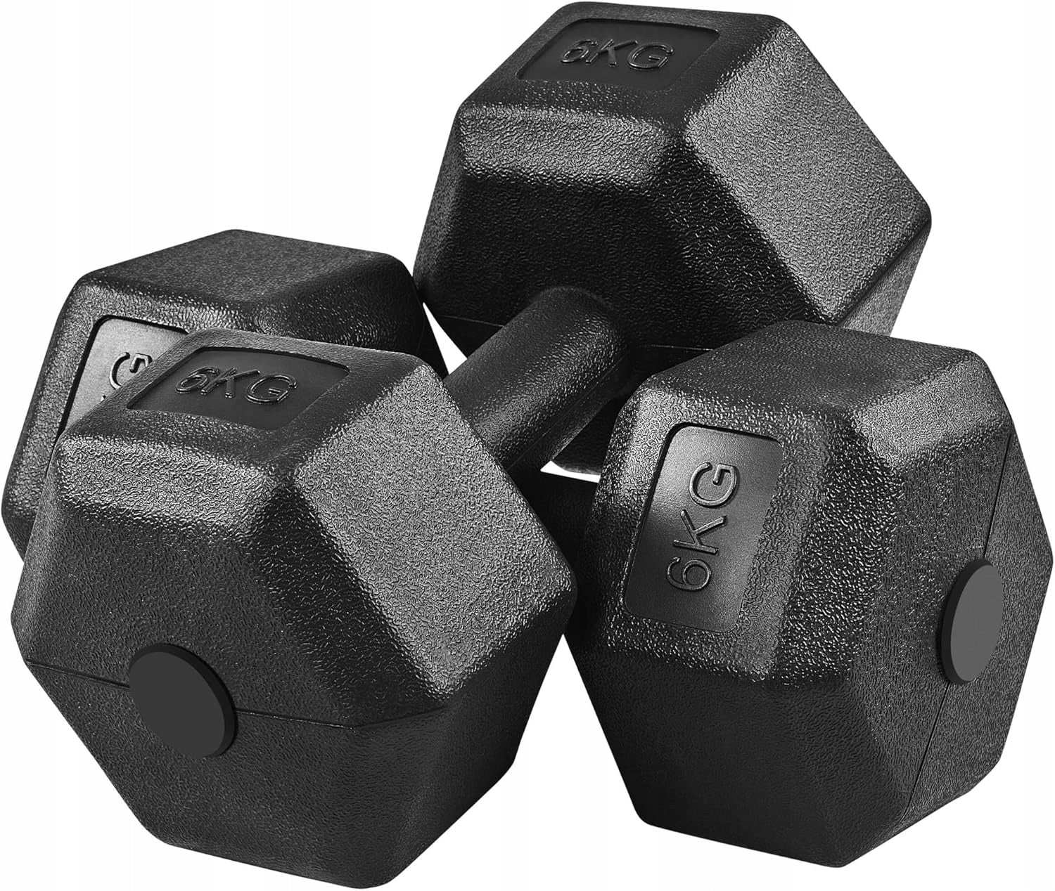 DUMBBELLS EXERCISE DUMBBELLS SET BITUMINOUS DUMBBELLS WEIGHT 2x6kg Total length 27 cm