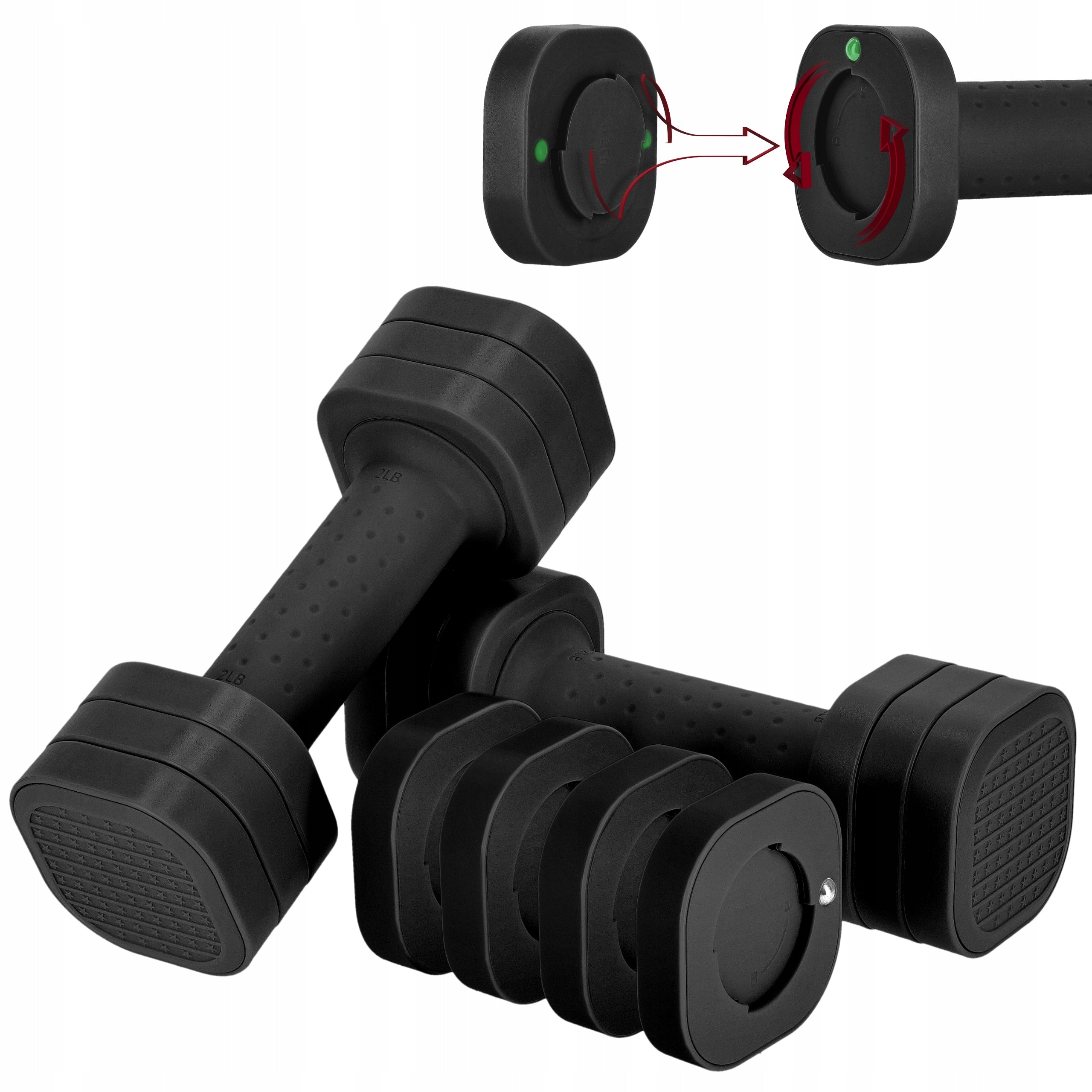 DUMBBELLS WEIGHTS SAVED 4in1 FITNESS EXERCISE SET 2x2,27kg