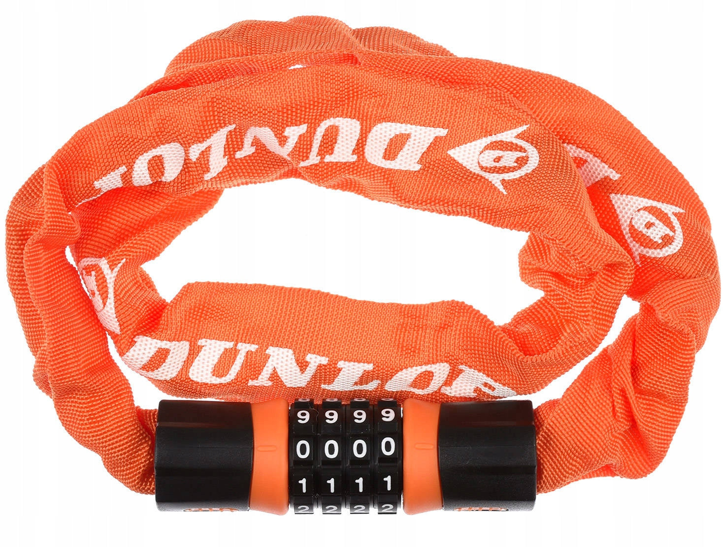 DUNLOP BICYCLE CLASP COMBINATION LOCK CHAIN CORD 90CM ORANGE