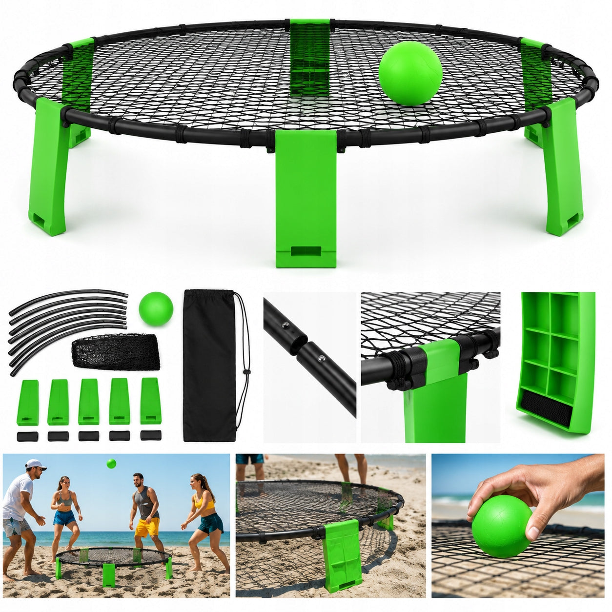 DUNLOP SPYDERBALL SMASH BALL SPIKEBALL ROUNDNET BEACH OUTDOOR GAME XXL