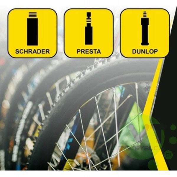 DUNLOP pump with pressure gauge 230Psi 16 BAR Schrader Presta 3 x needle Brand Dunlop