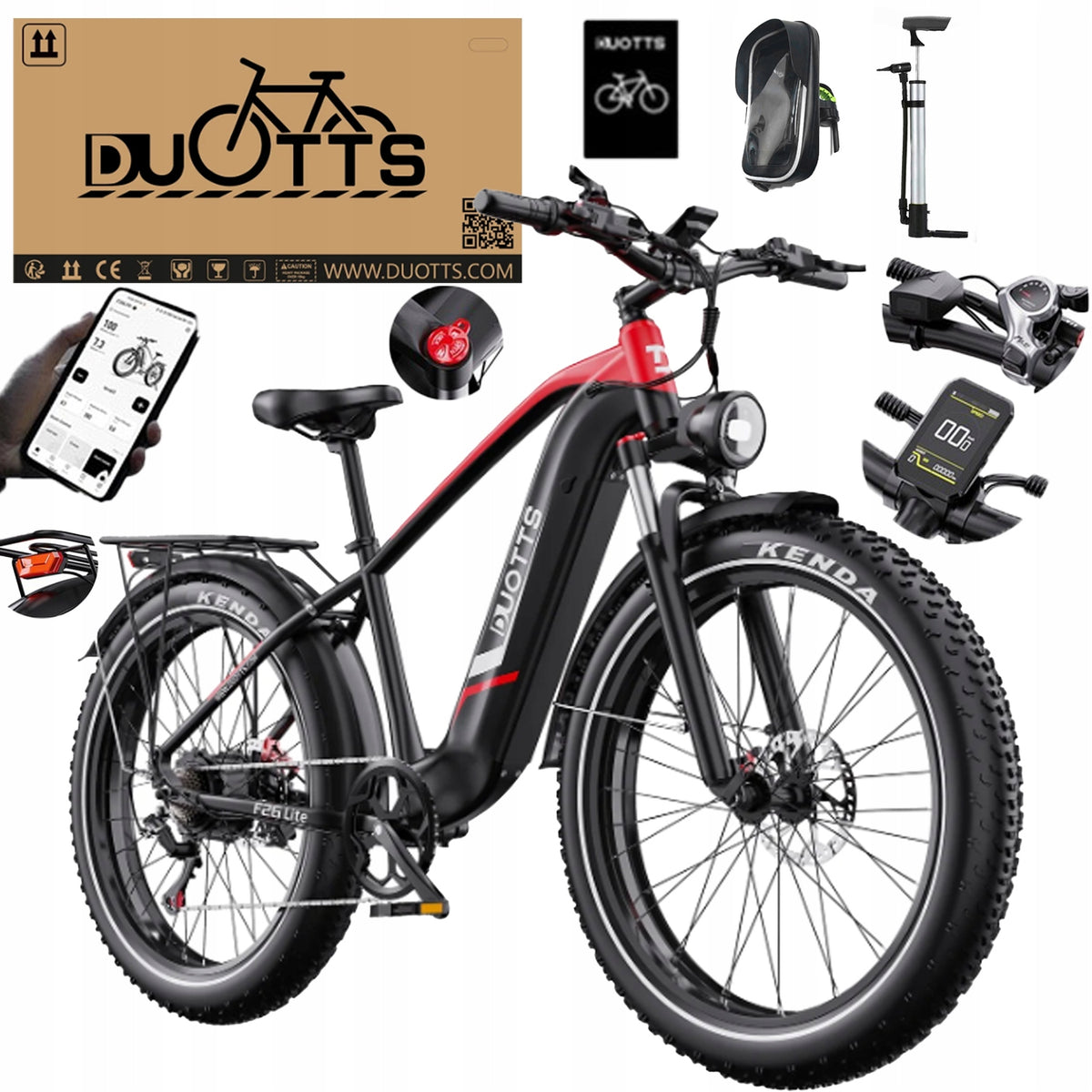DUOTTS F26 lite Electric Vehicle 750W 50KM/H 90KM 18AH 26*4" hydraulic