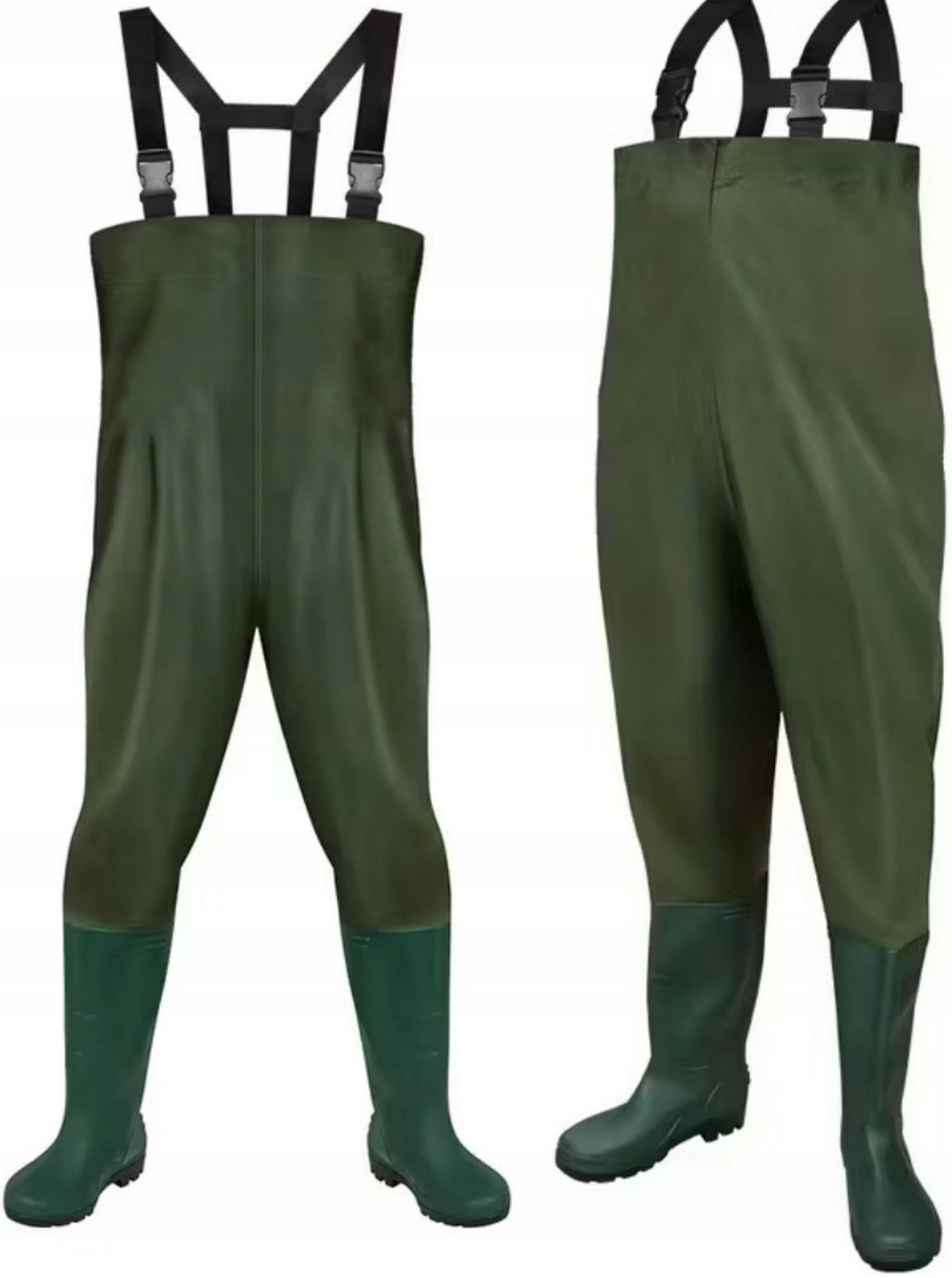 DURABLE PVC WADERS TROUSERS NECO ADJUSTABLE SHOULDER STRAPS SIZE. 44