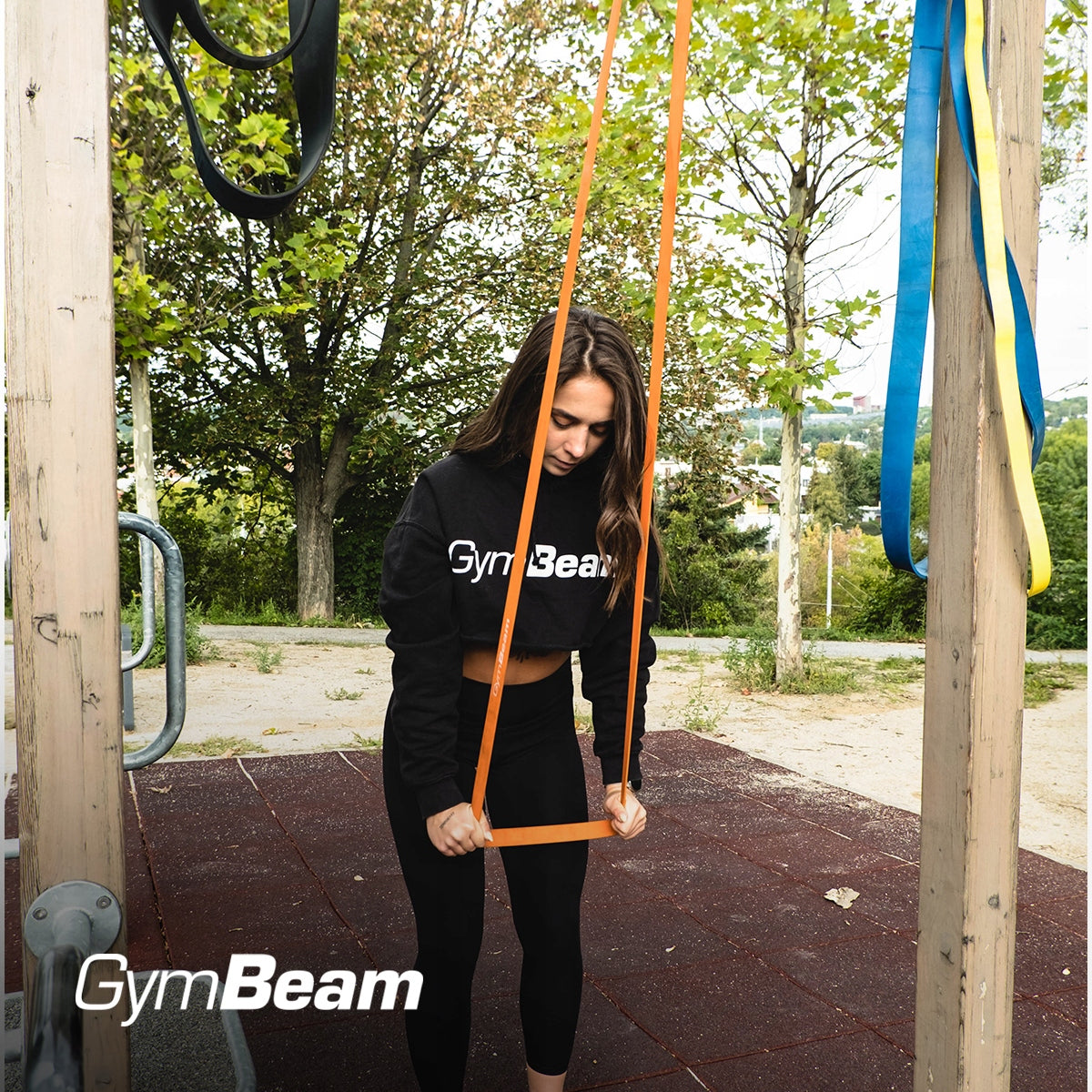 DURABLE SEAMLESS RESISTANCE RUBBER FOR EXERCISE TRAINING lvl 2 - GymBeam Length 104 cm