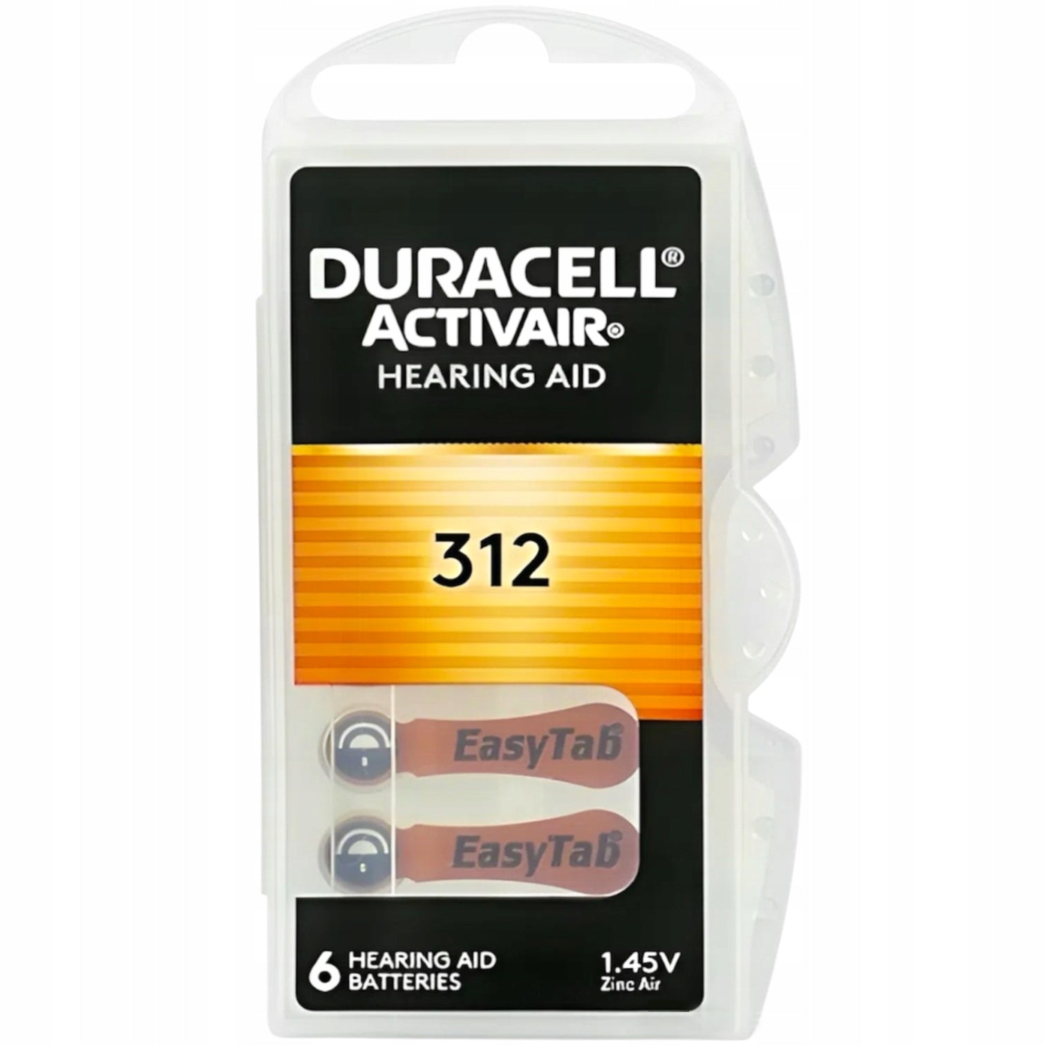 DURACELL 312 Hearing Aid Batteries for ActivAir PR41 6pcs Hearing Aids
