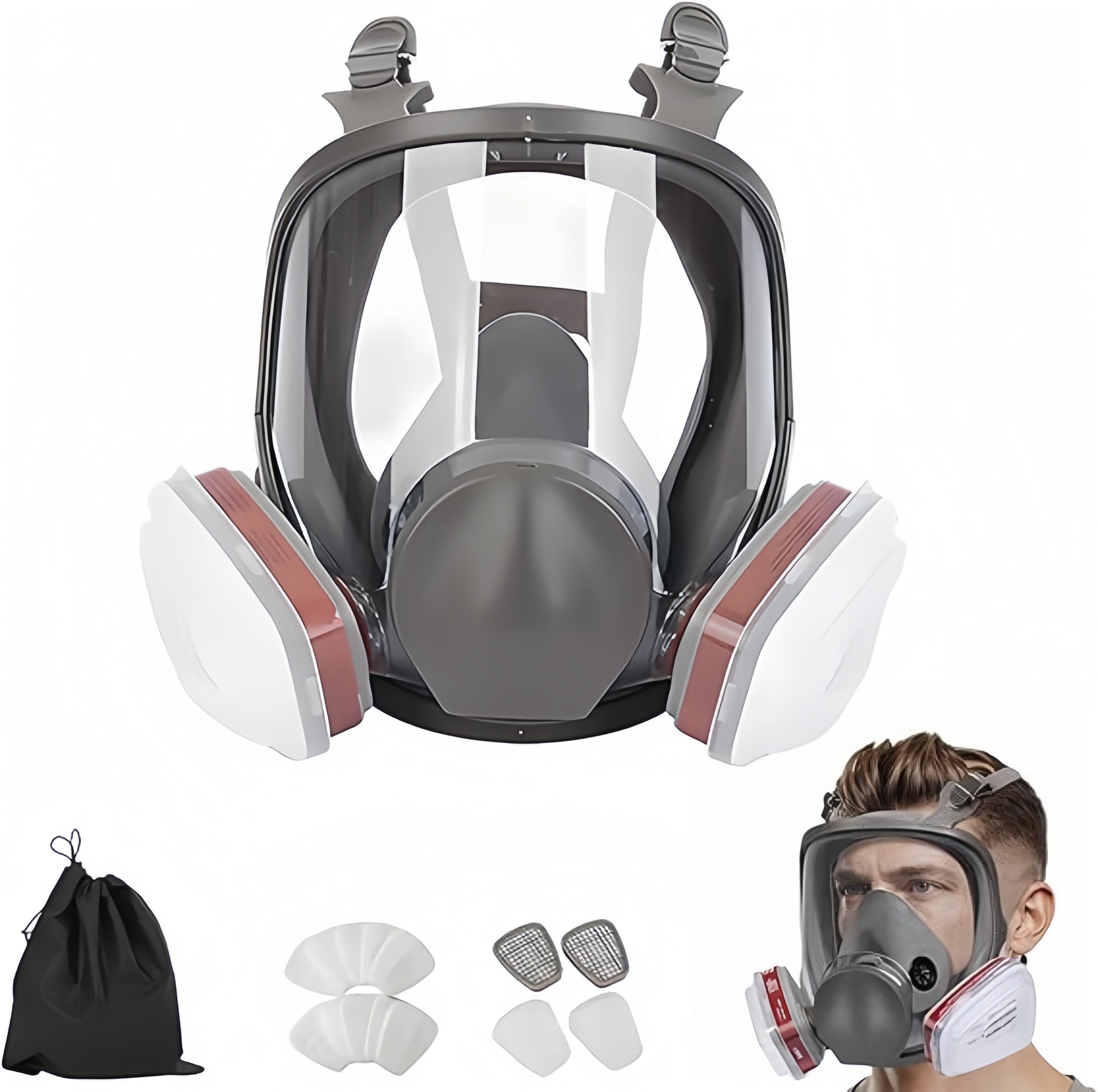 DUST MASK 6800 PROTECTIVE + 2 CARBON CARTRIDGES + 10 FILTERS