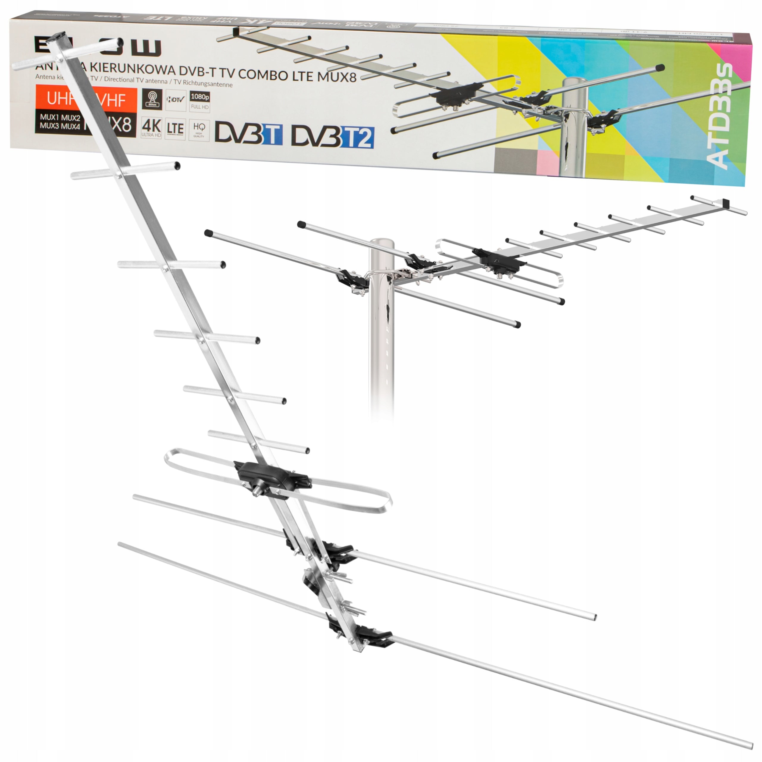 DVB-T ANTENNA DIRECTIONAL PASSIVE MUX UHF HD 4K Packaging status original