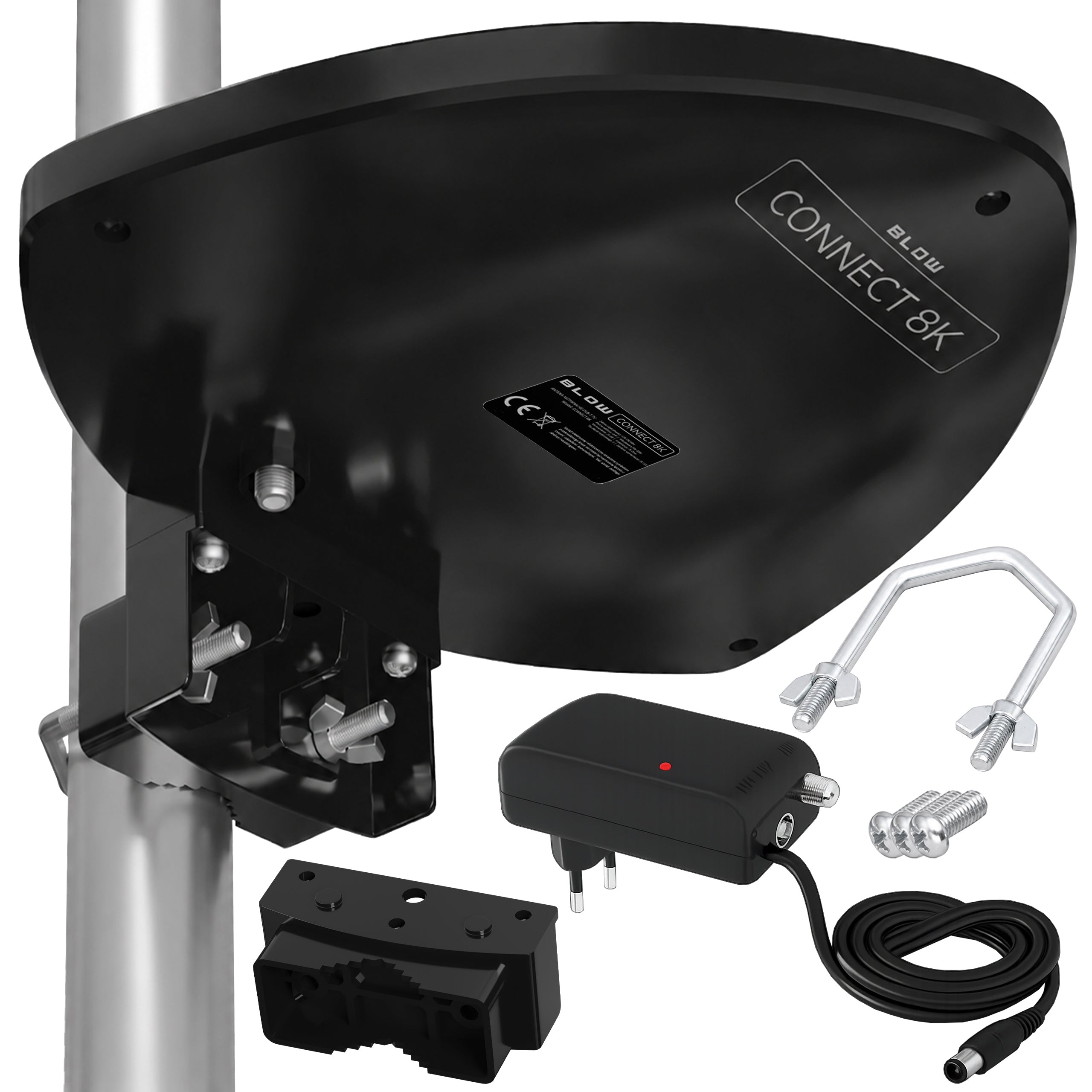 DVB-T2 ANTENNA EXTERNAL ACTIVE UHF FILTER GSM TV 4K 8K FULL HD POWER SUPPLY 1M