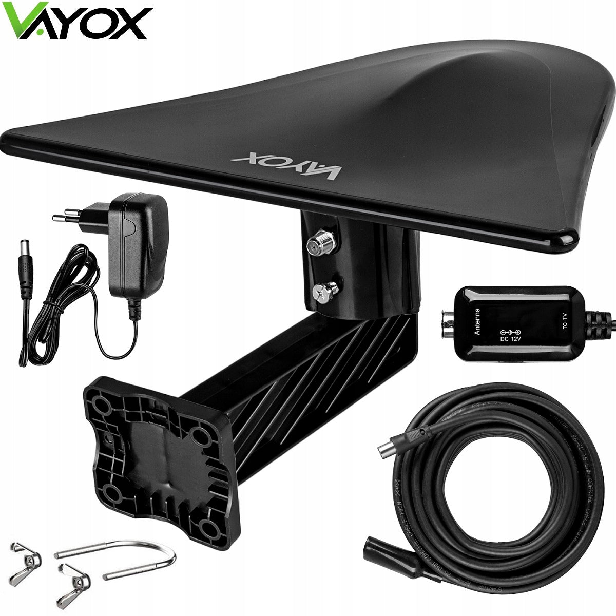 DVB-T2 ANTENNA FOR TERRESTRIAL TV DIRECTIONAL ACTIVE AMPLIFIER 100km 4K VAYOX