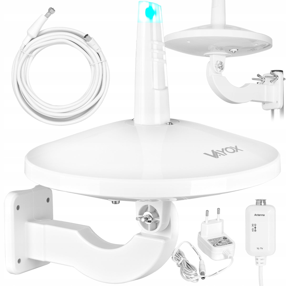 DVB-T2 ANTENNA FOR TERRESTRIAL TV OMNIDIRECTIONAL ACTIVE MUX8 LTE COMBO 4K TV VAYOX