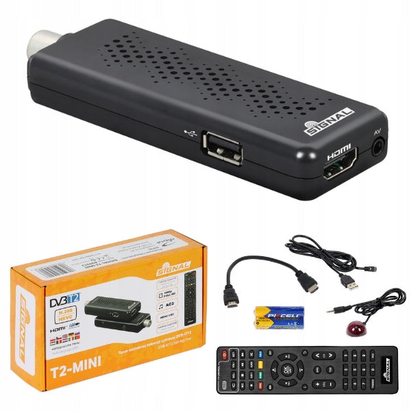 DVB-T2 HEVC terrestrial TV tuner TV set-top box T2-MINI USB 5V Signal