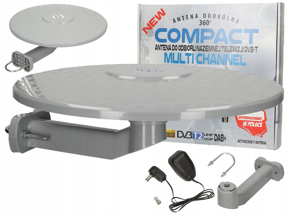 DVB-T2 OMNIDIRECTIONAL TV ANTENNA COMPACT ACTIVE BLACK 4K HD MUX8 LTE Filter
