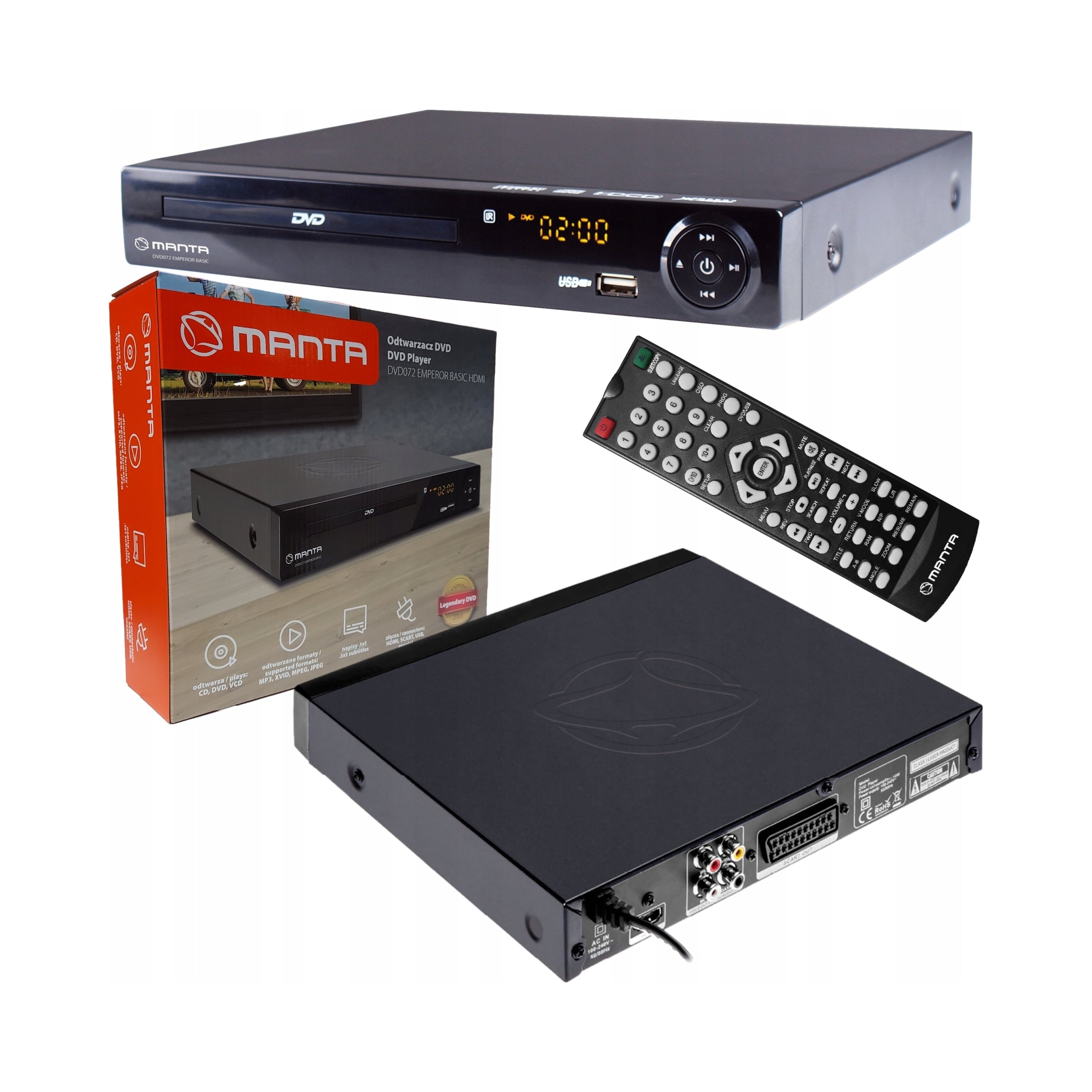 DVD player Manta DVD072 Emperor Basic HDMI USB Euro remote control