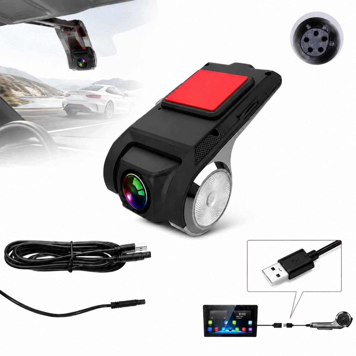 DVR DRIVING RECORDER CAMERA FOR ANDROID RADIO 2DIN FRONT CAMERA UNDER USB