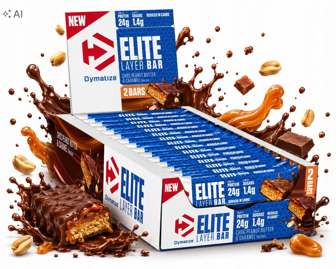 DYMATIZE ELITE LAYER BAR PREMIUM PROTEIN BAR 18X 60G CHOCOLATE NUT