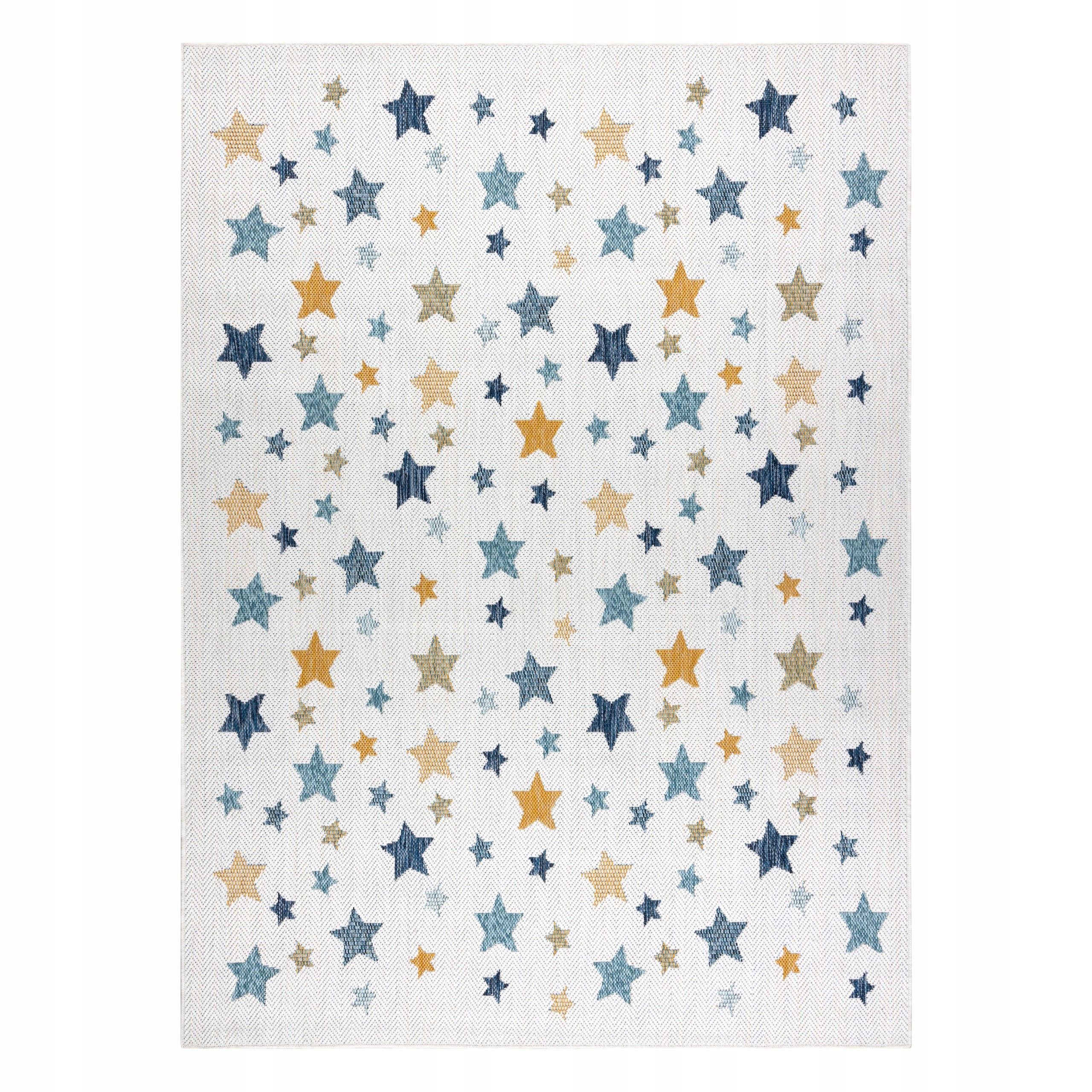 Teppich-Sisalschnur COOPER Stars 22260 ecru / dunkelblau