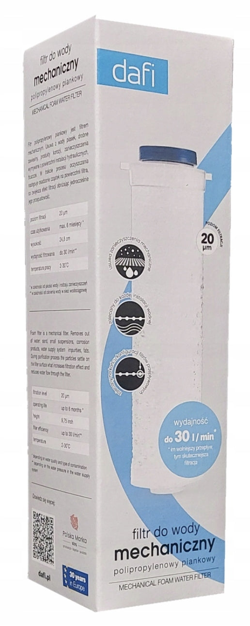 Dafi Flow-through water filter polypropylene 20 µm - 4 pcs. Model Classic