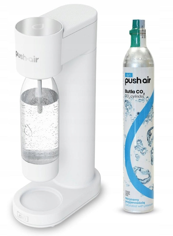 Dafi PushAir Saturator with CO2 cartridge + bottle 0,7l White and silver Packaging status original