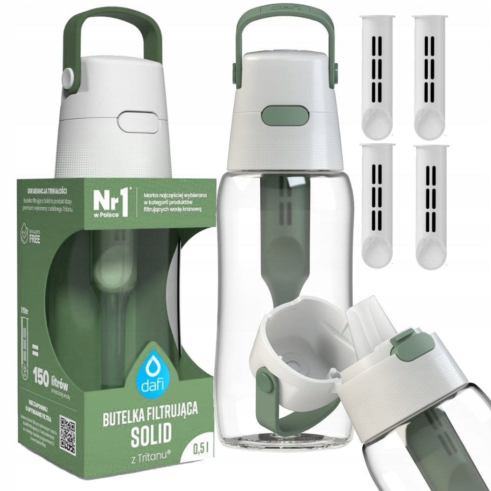 Dafi Solid 0,5l sage bottle + 4 filter cartridges