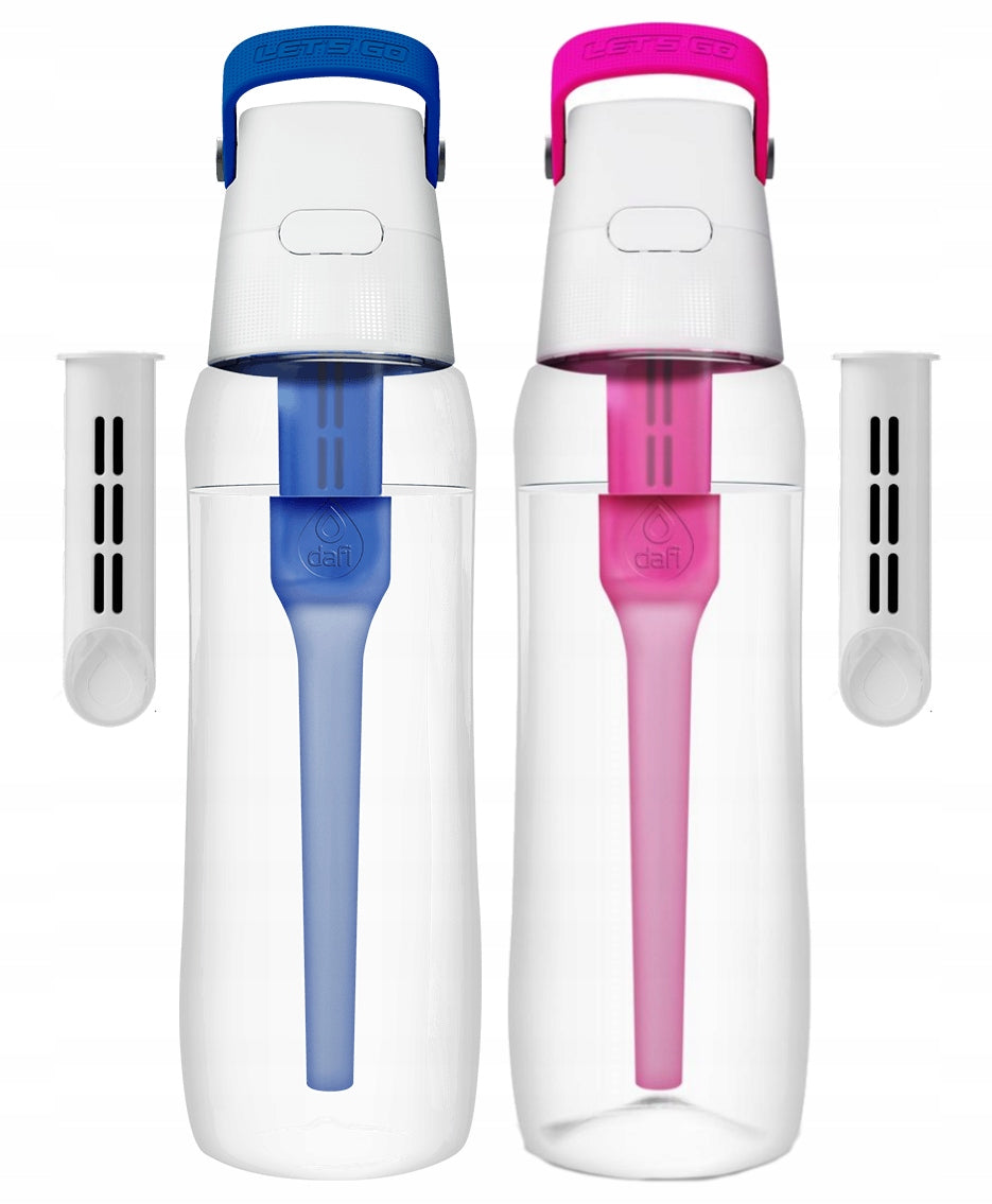 Dafi Solid 0,7l pink and blue set of two filter bottles Packaging status original