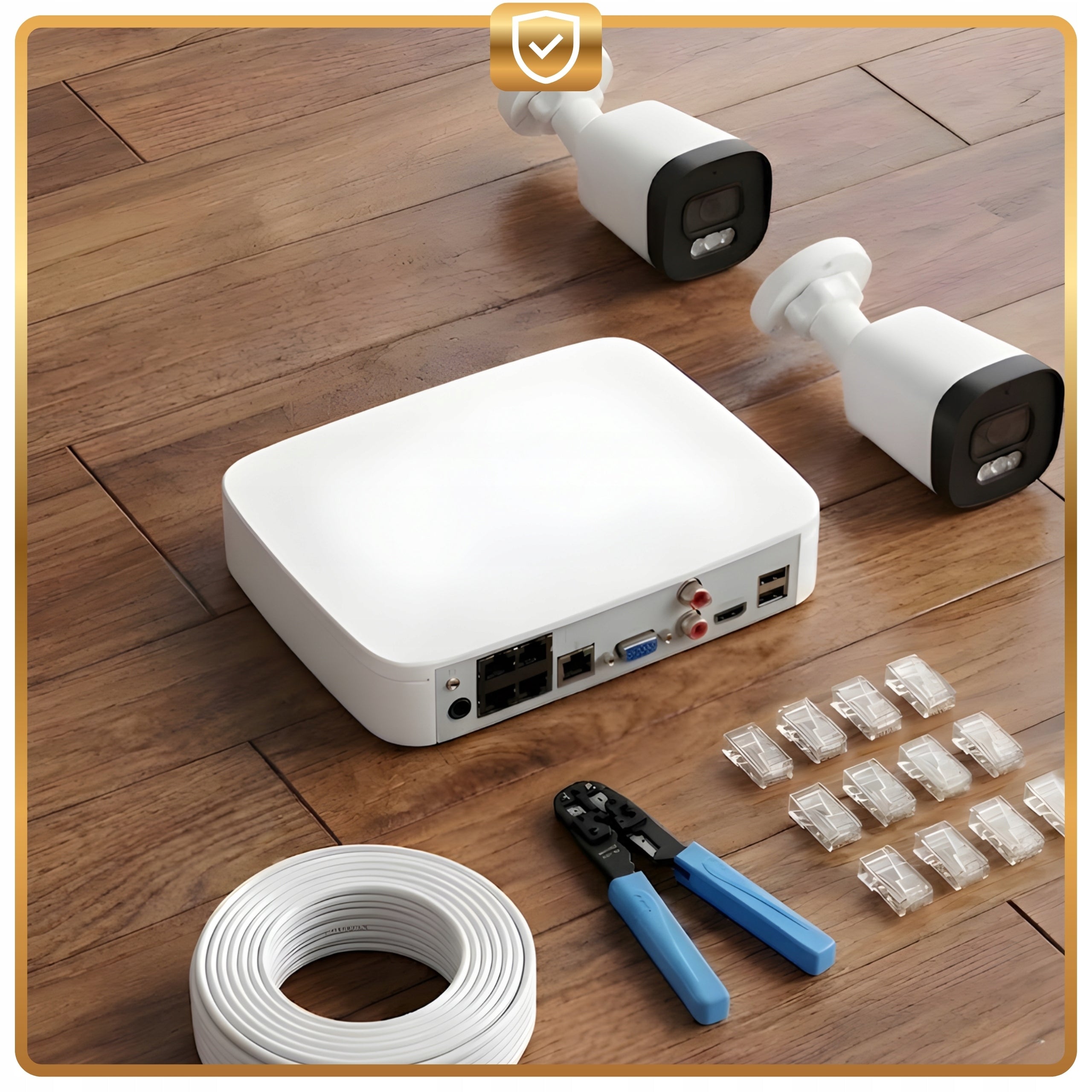 Dahua Home Surveillance Kit 2 Outdoor PoE IP Cameras 4Mpx DUAL LIGHT Packaging status original