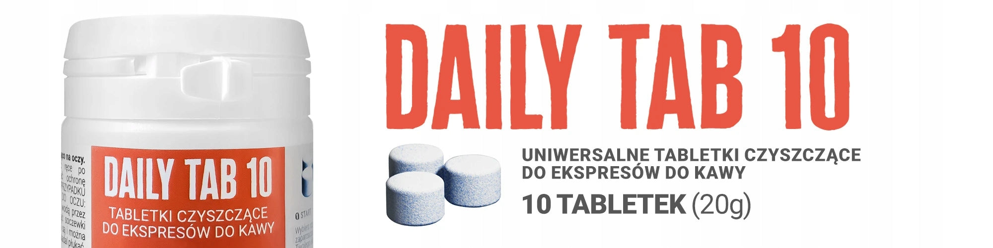 Daily Tab 10 Small Pack of 10x2g Espresso Machine Cleaning Tablets Brand Coffee Format
