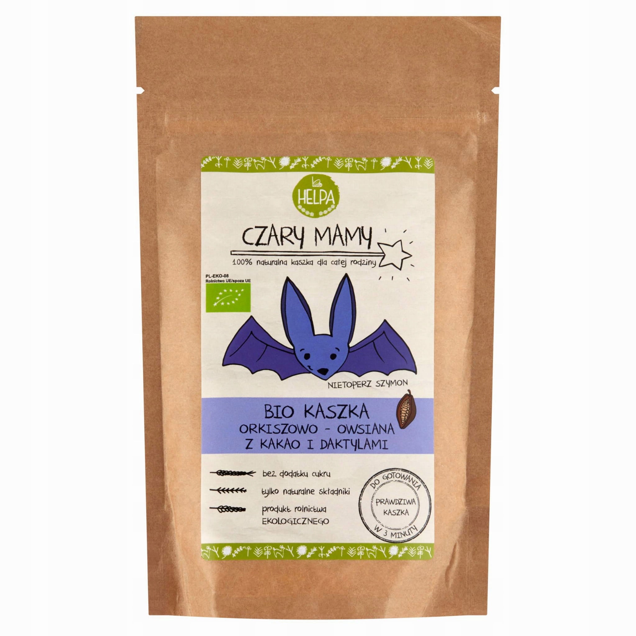 Dairy-free porridge cocoa dates Helpa Czary Mama Bio 200g