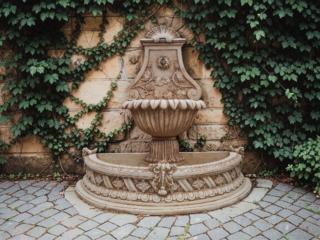 Dakota fountain water pool with bottom bucket White Cement Ag-Bet Type fountain (pump)